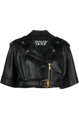 VERSACE Cropped leather jacket
