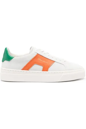 santoni Logo-print suede sneakers