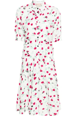 Marni Reverie-print crepe midi dress