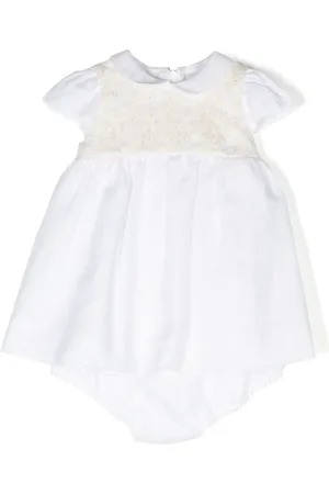 LA STUPENDERIA Floral-embroidered cotton dress