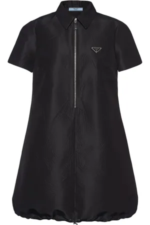 Prada Triangle-logo faille minidress
