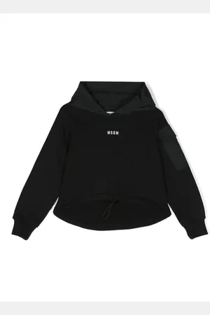 Msgm Drawstring-hem cotton hoodie