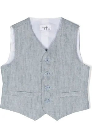 Il gufo Mélange linen waistcoat