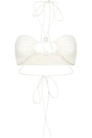 MAGDA BUTRYM Pearl-detail bandeau bikini top