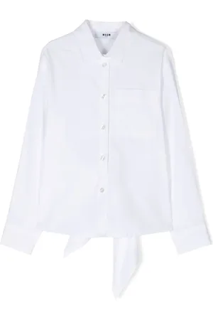 Msgm Logo-embroidered cotton poplin shirt