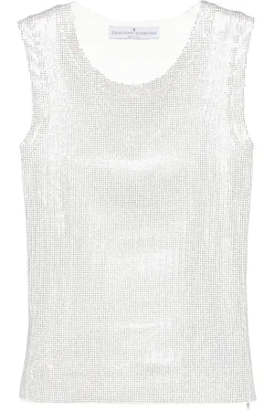 ERMANNO SCERVINO Stud-embellished cotton tank top