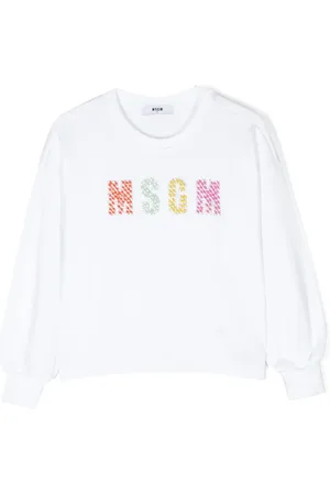 Msgm Bead-logo cotton sweatshirt