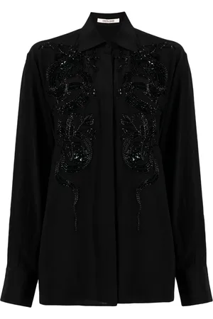Roberto Cavalli Bead-embellished appliqu?? viscose shirt