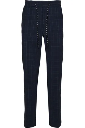 HUGO BOSS Checked mid-rise tapered trousers