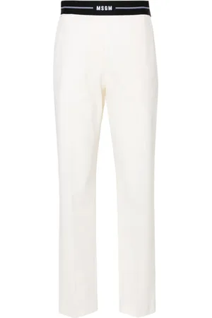 Msgm Logo-waistband tapered trousers