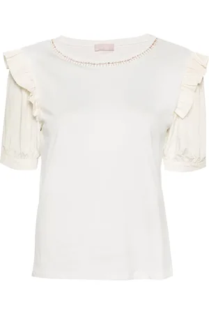 Liu Jo Rhinestone-embellished ruffled T-shirt