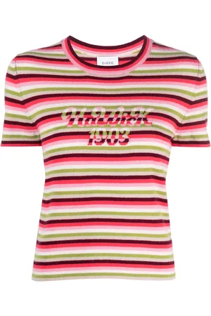 Barrie Striped cashmere top