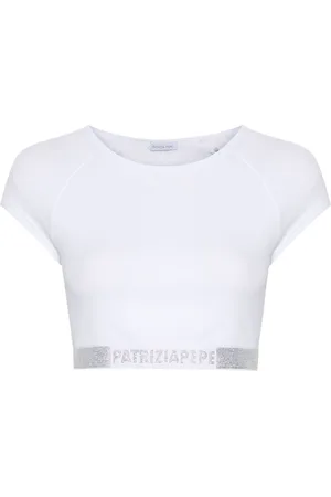 Patrizia Pepe Crystal-embellished crop top