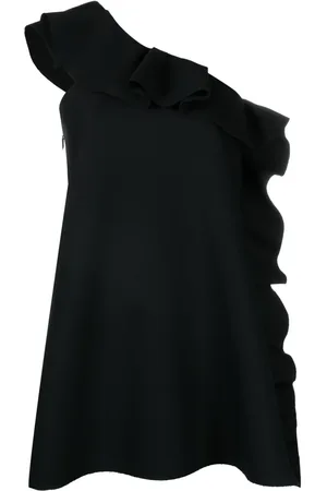 Msgm Ruffle-trim asymmetric minidress