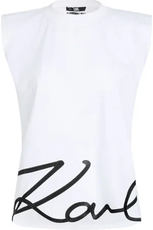 Karl Lagerfeld Signature organic-cotton tank top