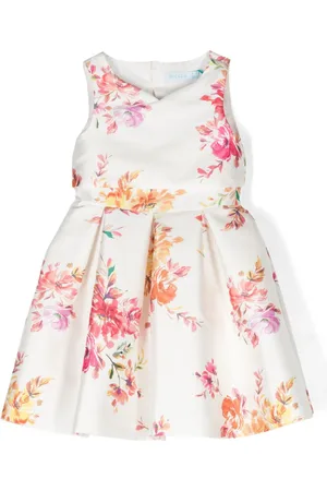 Abel & Lula Floral-print pleated dress