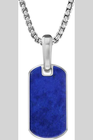 David Yurman Sterling silver Chevron lapis lazuli tag (21mm)