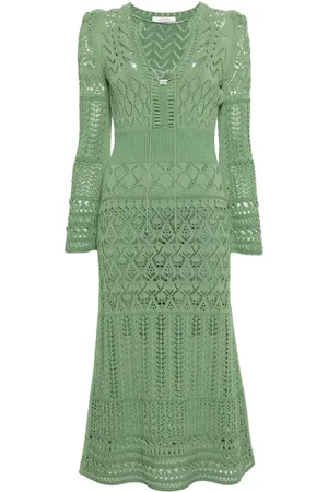 Dorothee Schumacher Long-sleeved A-line crochet midi-dress