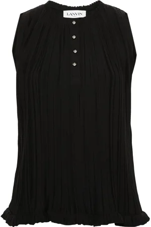 Lanvin Pleated crepe de chine top