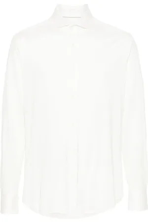 Brunello Cucinelli Spread-collar textured shirt