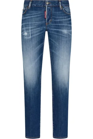 Dsquared2 Logo-patch cotton-blend tapered jeans
