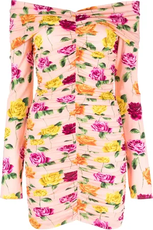 MAGDA BUTRYM Floral-print off-shoulder minidress