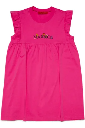 MAX&Co. Kids Logo-embroidered cotton dress