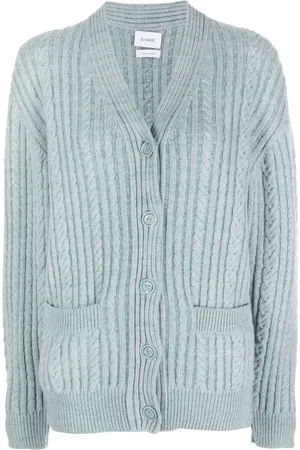 Barrie V-neck cable-knit cardigan