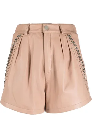 Philipp Plein Rhinestone-embellished leather shorts