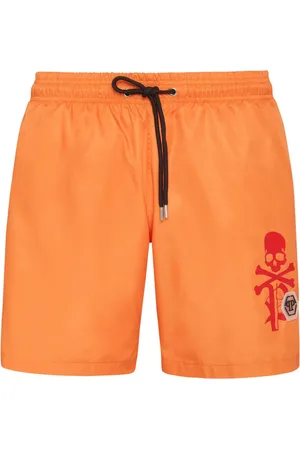 Philipp Plein Logo-patch drawstring swim shorts