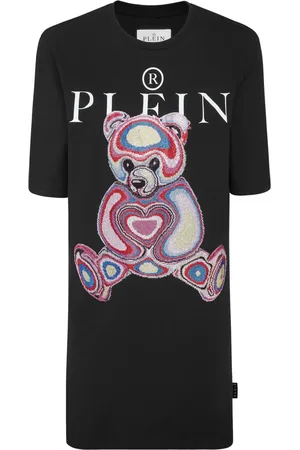 Philipp Plein Teddy bear-embroidered cotton minidress