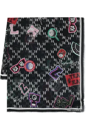 Karl Lagerfeld K/Varsity frayed scarf