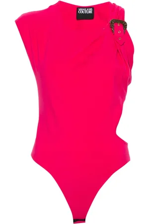VERSACE Logo-engraved buckle bodysuit