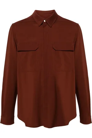 Frei-Mut long-sleeve distressed tweed shirt - Brown