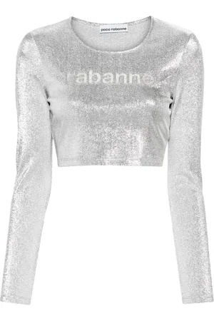 Paco rabanne Gem-logo cropped T-shirt