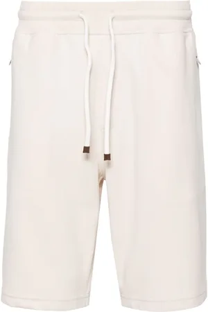 Brunello Cucinelli Mid-rise cotton track shorts
