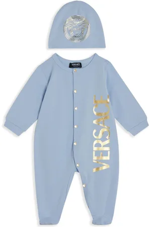 VERSACE Logo-print jersey babygrow set