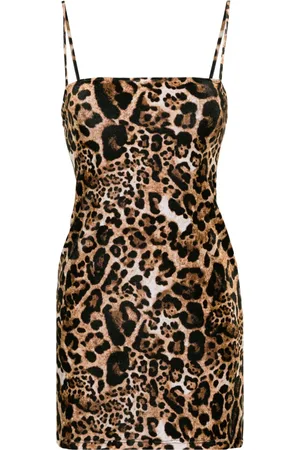Vetements Leopard-print velvet minidress