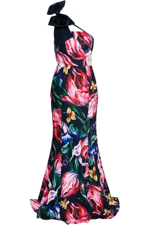 Marchesa Notte Florilegium floral-print gown