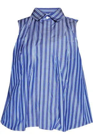 SACAI Sleeveless striped cotton shirt