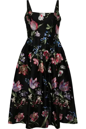 Marchesa Notte Alex floral midi dress