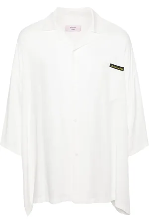 MARTINE ROSE Logo-patch drop-shoulder shirt