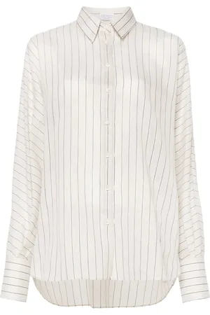 Brunello Cucinelli Lurex-detailed striped shirt