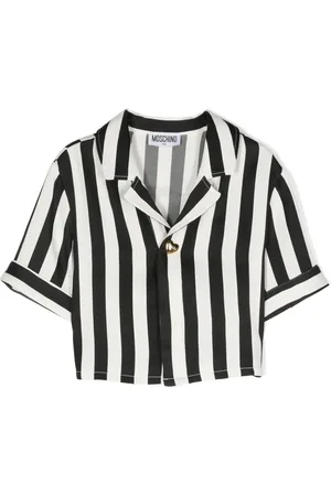 Moschino Cropped striped-pattern blouse
