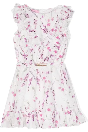 MISS BLUMARINE Floral-print cotton dress