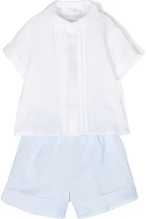 Il gufo Semi-sheer linen shorts set
