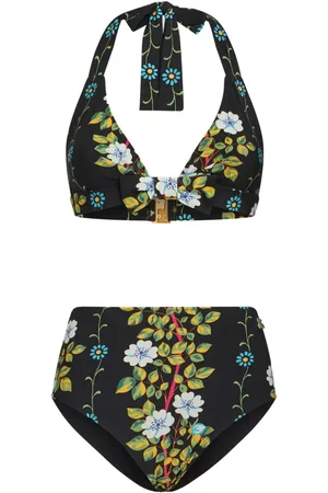 Etro Floral-print halterneck bikini