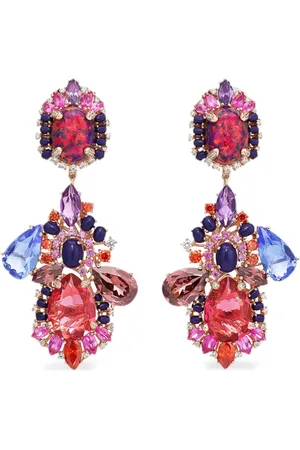 Anabela Chan 18kt rose gold multi-stone chandelier earrings
