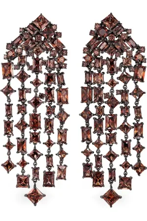 Anabela Chan Rhodium Cascade quartz earrings