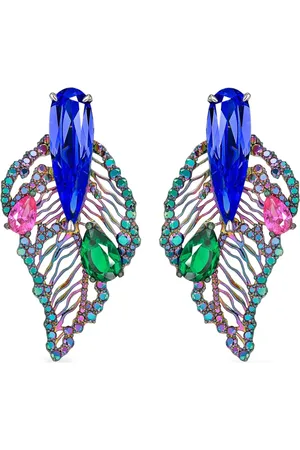 Anabela Chan 18kt white gold vermeil Rainbow Titan multi-stone earrings